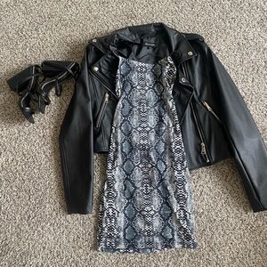 Tiger Mist blue snake mini dress